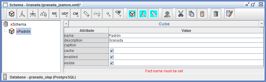 Definición de cube en un esquema.